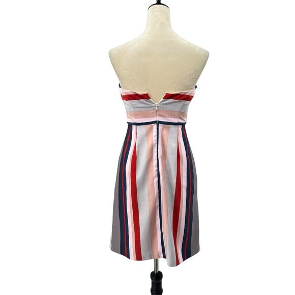 Sam Edelman Multicolor Stripe Bow Detail Strapless Fit & Flare Pencil Dress - Picture 5 of 14